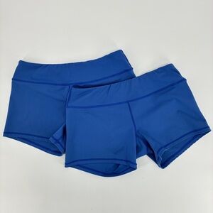 Born Primitive Womens Blue Compression Gym Booty Shorts Medium TWO PAIR